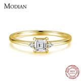 Classic Silver Emerald cut AAA+ Quality CZ Diamond Ring - Rings Universe