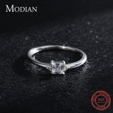 Classic Silver Emerald cut AAA+ Quality CZ Diamond Ring - Rings Universe