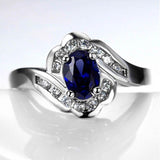 Vintage Oval Sapphire New Design Trendy Geometry Blue Ring - Rings Universe