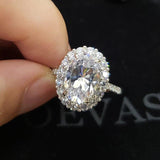 Fine Jewelry Silver Oval Lab Diamond Topaz Ring - Rings Universe