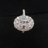 Fine Jewelry Silver Oval Lab Diamond Topaz Ring - Rings Universe