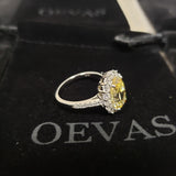 Fine Jewelry Silver Oval Lab Diamond Topaz Ring - Rings Universe