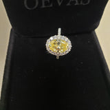 Fine Jewelry Silver Oval Lab Diamond Topaz Ring - Rings Universe