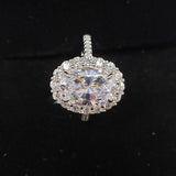 Fine Jewelry Silver Oval Lab Diamond Topaz Ring - Rings Universe