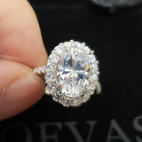Fine Jewelry Silver Oval Lab Diamond Topaz Ring - Rings Universe