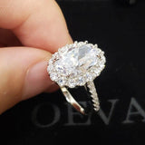 Fine Jewelry Silver Oval Lab Diamond Topaz Ring - Rings Universe