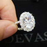 Fine Jewelry Silver Oval Lab Diamond Topaz Ring - Rings Universe