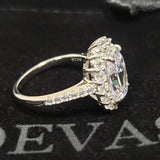 Fine Jewelry Silver Oval Lab Diamond Topaz Ring - Rings Universe