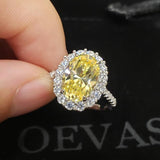 Fine Jewelry Silver Oval Lab Diamond Topaz Ring - Rings Universe