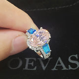 Fine Jewelry Silver Sparkling Oval Lab Diamond Luxury Ring - Rings Universe