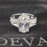 Fine Jewelry Silver Sparkling Oval Lab Diamond Luxury Ring - Rings Universe
