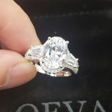 Fine Jewelry Silver Sparkling Oval Lab Diamond Luxury Ring - Rings Universe