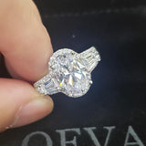 Fine Jewelry Silver Sparkling Oval Lab Diamond Luxury Ring - Rings Universe