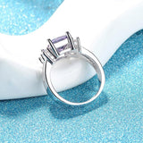 Fashion Jewelry Rectangle Amethyst AAA Zircon Crystals Ring - Rings Universe