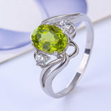 100% Natural Peridot Green Gemstone Oval Ring - Rings Universe