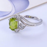 100% Natural Peridot Green Gemstone Oval Ring - Rings Universe