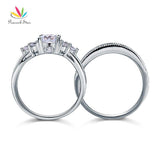 Vintage 1 Ct Lab Diamond 2-Pc Wedding Engagement Ring Set - Rings Universe