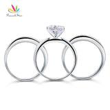 Impressive 2 Carat Round Cut 3-Pcs Z Diamond Ring Set - Rings Universe