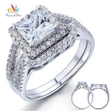 Vintage Glamorous 1.5 Carat Princess Luxury Ring Set - Rings Universe