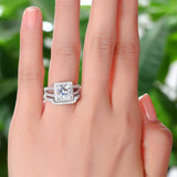 Vintage Glamorous 1.5 Carat Princess Luxury Ring Set - Rings Universe