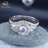 Vintage Luxury Art Deco 1 Carat Z Diamond Ring Set - Rings Universe
