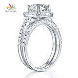Glamorous Luxury Halo 2 Carat Z Diamond  Ring Set - Rings Universe