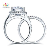 Terrific 5 Carat Cushion Cut Z Diamond Ring Set - Rings Universe