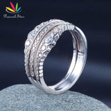Spectacular 3-Piece Art Deco Vintage Z Diamond Ring Set - Rings Universe