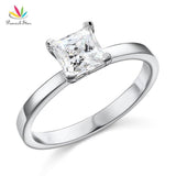 Lovely Classic Solitaire 1 Ct Princess Cut Z Diamond Ring - Rings Universe