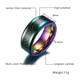 Trendy Multi-Color Carbon Fiber Tungsten Carbide Ring - Rings Universe