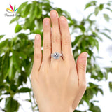 Glamorous Luxury Halo 2 Carat Z Diamond  Ring Set - Rings Universe