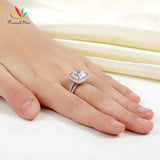 Terrific 5 Carat Cushion Cut Z Diamond Ring Set - Rings Universe