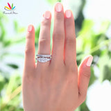 Vintage 1 Ct Lab Diamond 2-Pc Wedding Engagement Ring Set - Rings Universe
