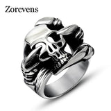 Cool Punk Stainless Steel Big Skull Punk Ring For Men - ringsuniverse