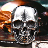 Cool Punk Man's Biker Skull Ring - ringsuniverse
