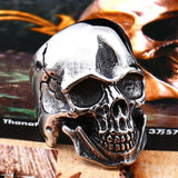 Cool Punk Man's Biker Skull Ring - ringsuniverse
