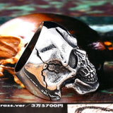Cool Punk Man's Biker Skull Ring - ringsuniverse
