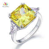 Sensational Three-Stone Z Diamond 8Ct Yellow Canary Ring - Rings Universe
