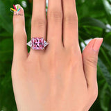 Outstanding Three-Stone 8 Carat Fancy Pink Luxury Ring - Rings Universe