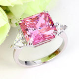 Outstanding Three-Stone 8 Carat Fancy Pink Luxury Ring - Rings Universe