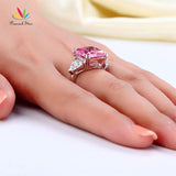 Outstanding Three-Stone 8 Carat Fancy Pink Luxury Ring - Rings Universe