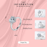 Heart Shape Silver Jewelry AAAAA Level CZ Ring - Rings Universe