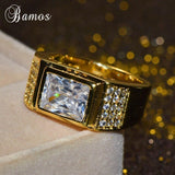Vintage Gold Color Luxury Cubic Zirconia Cocktail Ring