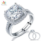 Terrific 5 Carat Cushion Cut Z Diamond Ring Set - Rings Universe