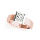 Square Cut Elegant Simulated Diamond Engagement Wedding Ring - Rings Universe
