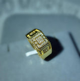 Luxury Male White Crystal 14KT Yellow Gold Filled Pave Ring - ringsuniverse