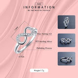 Fashion Mobius Design Silver Clear AAA+ CZ Diamonds Ring - Rings Universe