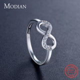 Fashion Mobius Design Silver Clear AAA+ CZ Diamonds Ring - Rings Universe