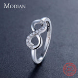 Fashion Mobius Design Silver Clear AAA+ CZ Diamonds Ring - Rings Universe