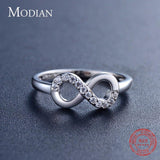 Fashion Mobius Design Silver Clear AAA+ CZ Diamonds Ring - Rings Universe